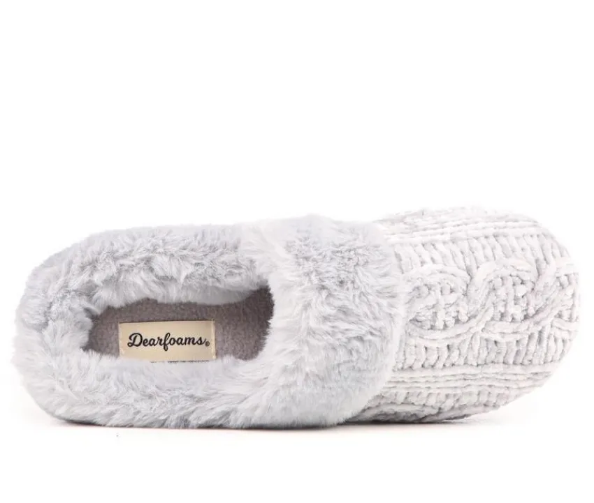 Clearance Dearfoams Cable Knit Chenille Slippers