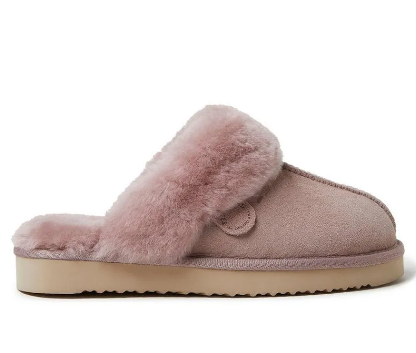 Hot Fireside by Dearfoams Women's Sydney Genuine Sherling Scuff Slippers