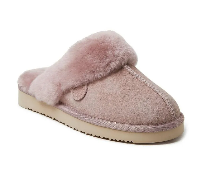 Hot Fireside by Dearfoams Women's Sydney Genuine Sherling Scuff Slippers