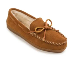 New Minnetonka Women's Pile Lined Hardsole Moccasins