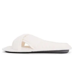 New MUK LUKS Ada Micro Chenille Criss Cross Slippers