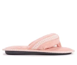 New MUK LUKS Darlene Micro Chenille Thong Slippers