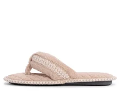 Best MUK LUKS Darlene Micro Chenille Thong Slippers