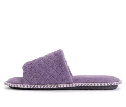 MUK LUKS Sally Micro Chenille Open Toe Scuff Slippers