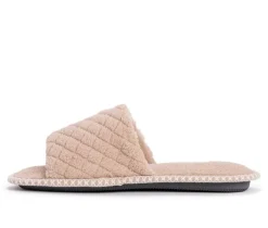 New MUK LUKS Sally Micro Chenille Open Toe Scuff Slippers