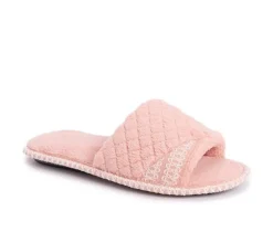 Best MUK LUKS Sally Micro Chenille Open Toe Scuff Slippers