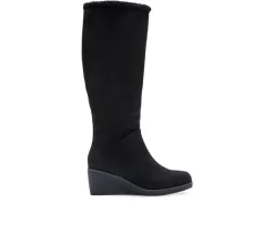 Hot Aerosoles Women's Binocular Shearling Tall Winter Wedge Boots