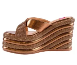 New Ashley Kahen Women's Carnival Platform Wedge Sandals