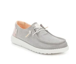 Clearance HEYDUDE Women's Wendy Metallic Sparkle Casual Shoes