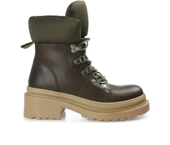 Sale Journee Collection Women's Irrah Heeled Combat Booties