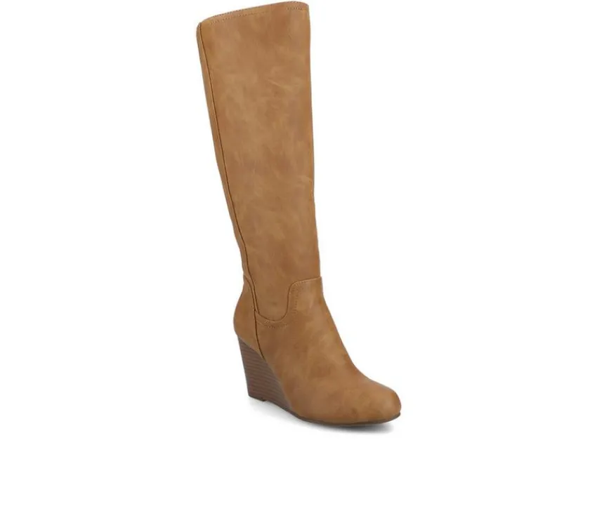 Sale Journee Collection Women's Langly Wedge Knee High Boots