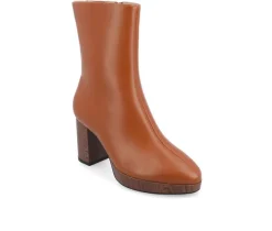 Outlet Journee Collection Women's Romer Block Heeled Platform Booties