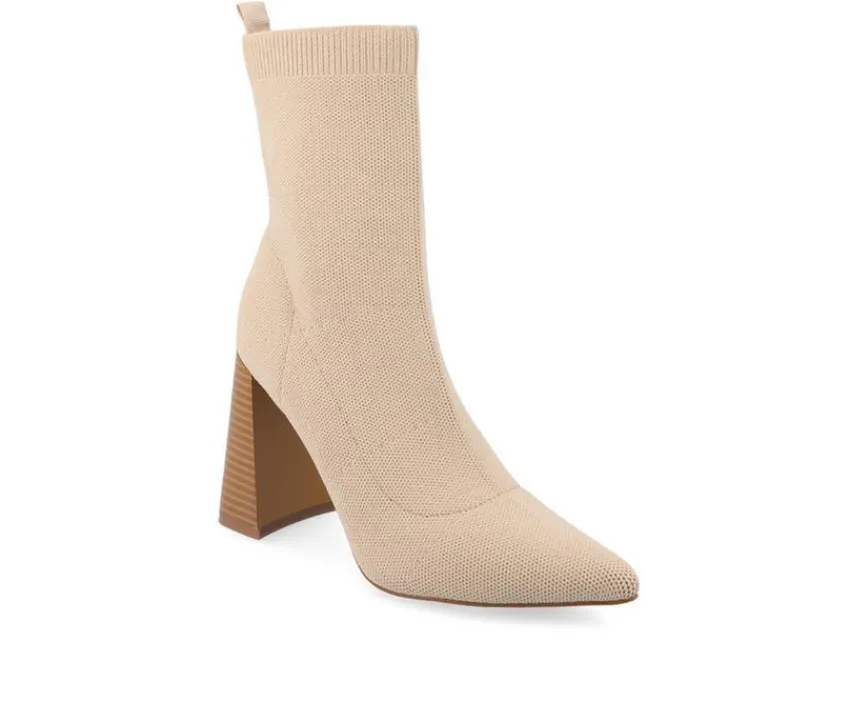 Best Journee Collection Women's Noralinn Heeled Stretch Knit Booties