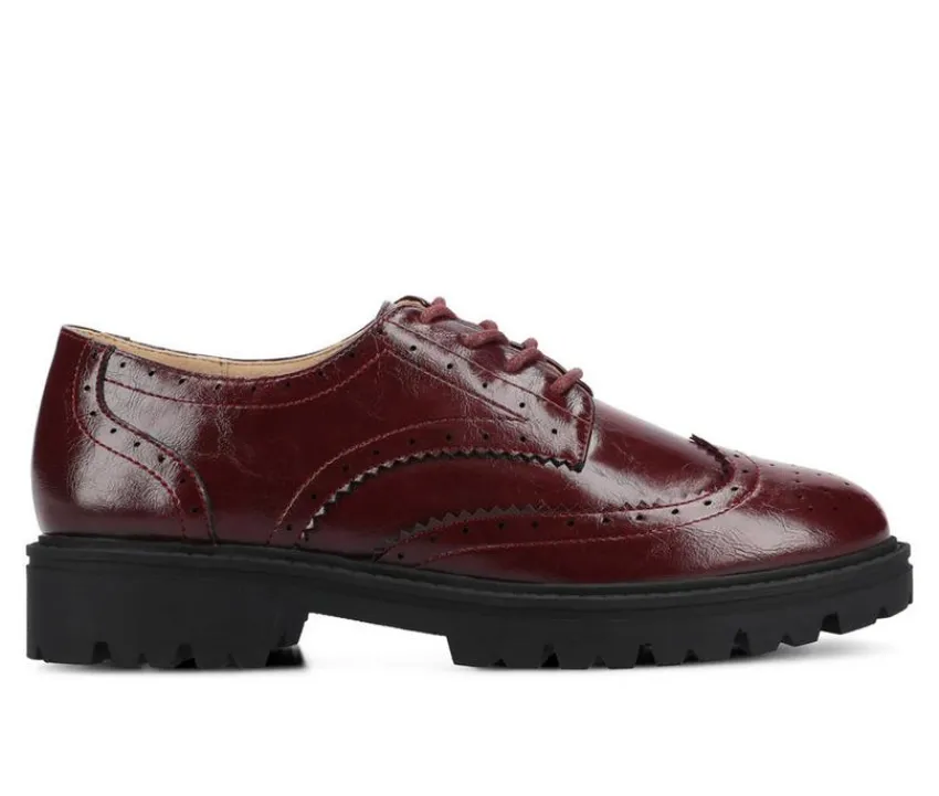 Sale Journee Collection Women's Claudiya Chunky Oxfords