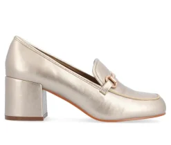 Sale Journee Collection Women's Nysaa Block Heel Loafers