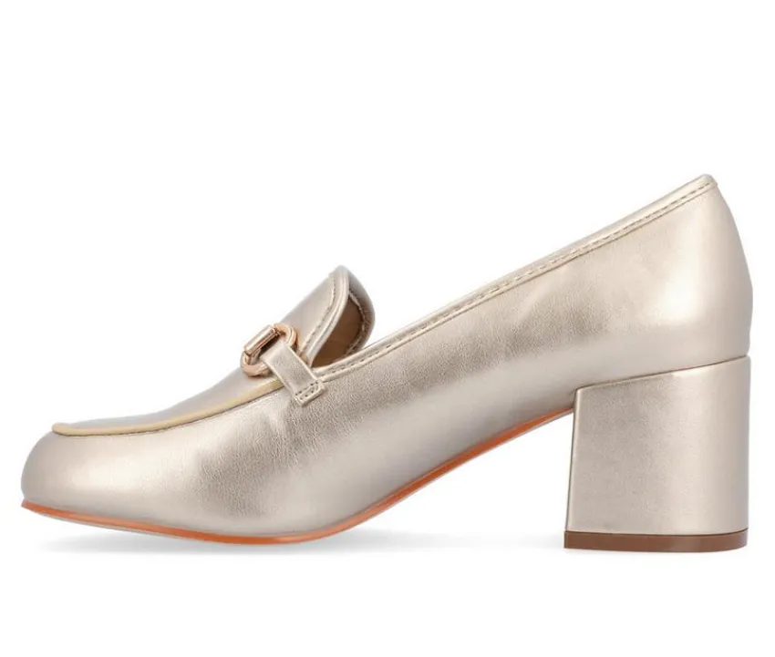 Sale Journee Collection Women's Nysaa Block Heel Loafers