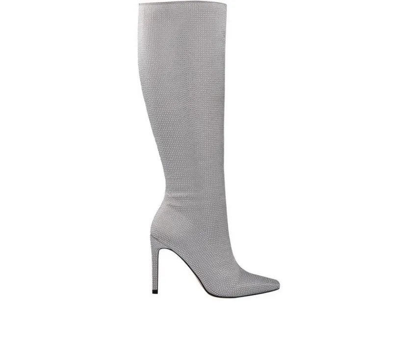 Online Lady Couture Women's Diamond Knee High Stiletto Boots