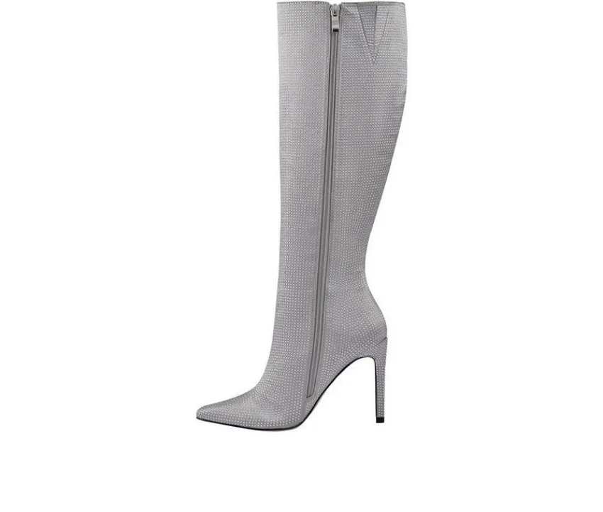 Online Lady Couture Women's Diamond Knee High Stiletto Boots