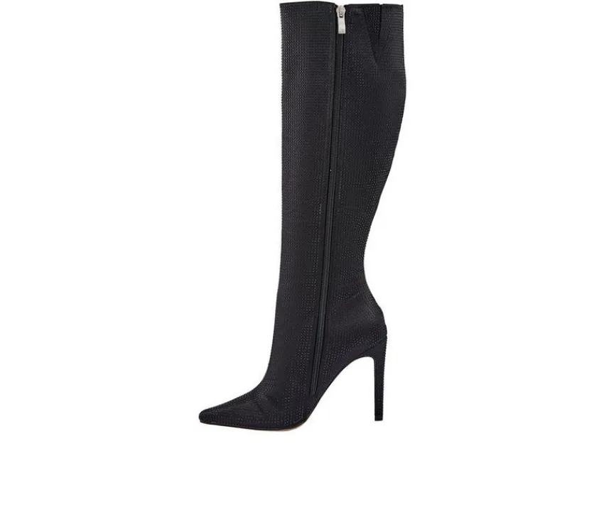 Hot Lady Couture Women's Diamond Knee High Stiletto Boots