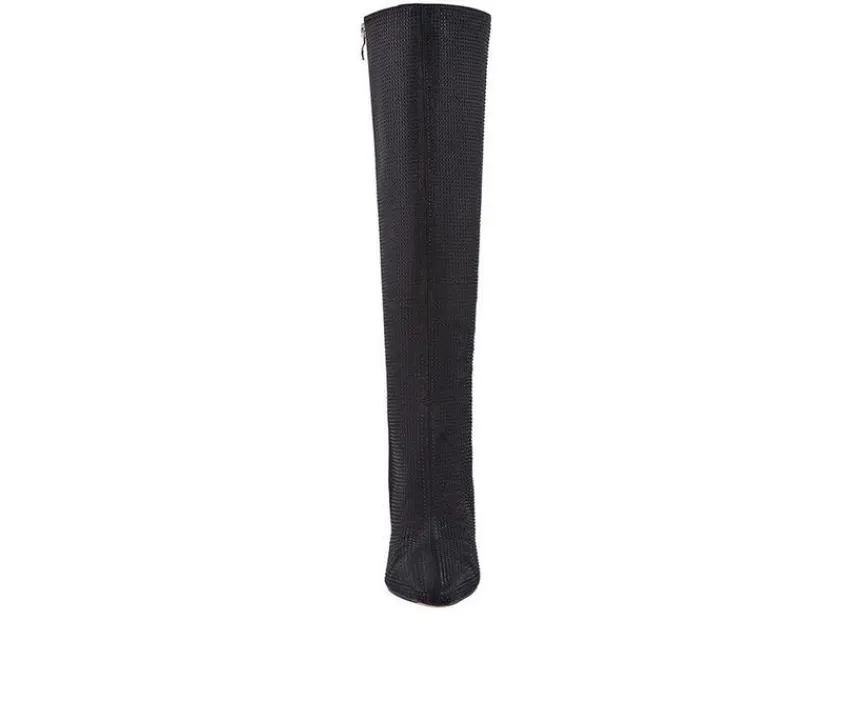 Hot Lady Couture Women's Diamond Knee High Stiletto Boots