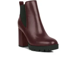 Best London Rag Women's Bolt Block Heel Chelsea Booties