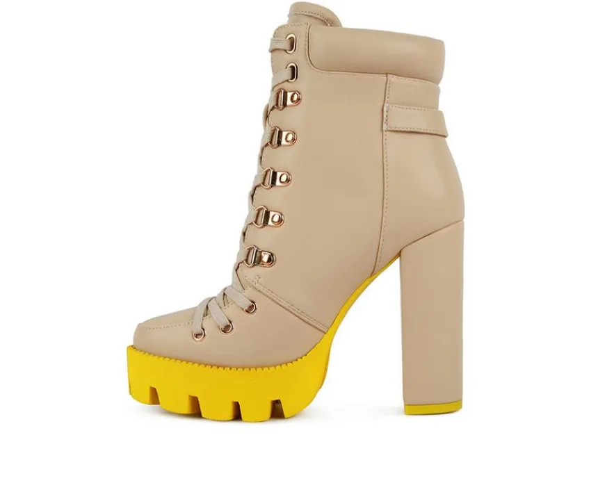 Online London Rag Women's Larch Lace Up Platform Booties