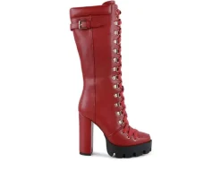 Hot London Rag Women's Magnolia Knee High Lace Up Boots