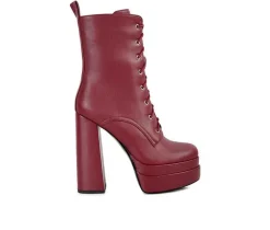 Best London Rag Women's Meows Lace Up Platform Heeled Boots