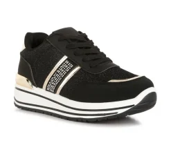 Online London Rag Women's Metallic Panel Platform Sneakers