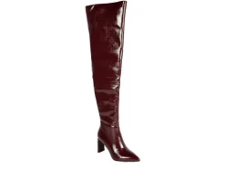New London Rag Women's Minkles Over The Knee Heeled Boots