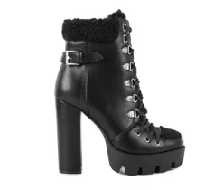 Online London Rag Women's Pines Lace Up Heeled Platform Boots