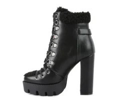 Online London Rag Women's Pines Lace Up Heeled Platform Boots