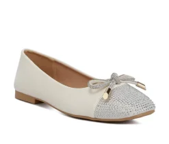 Sale London Rag Women's Rhinestone Toe Cap Flats