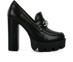 Outlet London Rag Women's Y2K High Platform Heeled Loafers