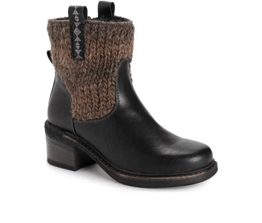 New MUK LUKS Women's Arya Arlene Heeled Winter Booties