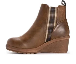 Sale MUK LUKS Women's England Oxford Wedge Booties