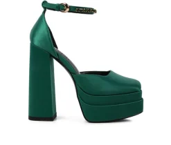 Outlet Rag & Co Women's Martin Block Heel Platform Pumps