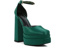 Outlet Rag & Co Women's Martin Block Heel Platform Pumps