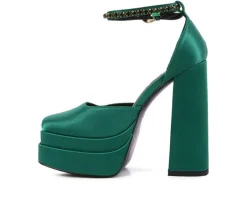 Outlet Rag & Co Women's Martin Block Heel Platform Pumps