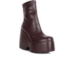 Online Rag & Co Women's Purnell Wedge Platform Booties