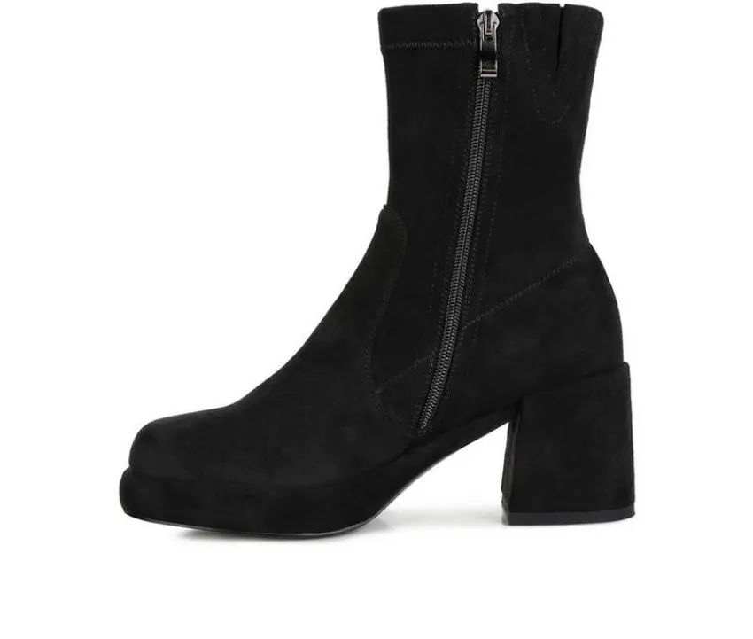 Clearance Rag & Co Women's Two Cubes Heeled Booties