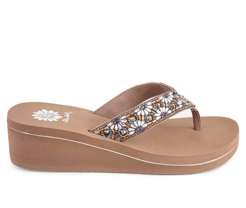 Hot Yellow Box Women's Savira Wedge Flip-Flops
