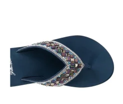New Yellow Box Women's Selvia Wedge Flip-Flops